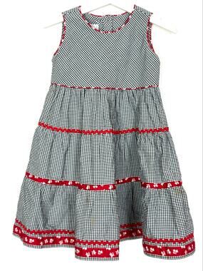 Strasburg Children Gingham Ricrac Sleeveless Dress